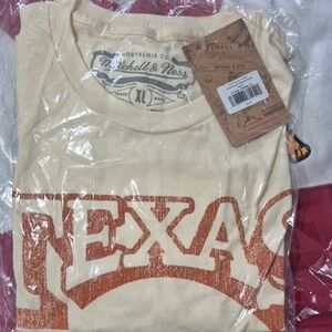 Mitchell & Ness Cream Tee with Rust Texas Graphic